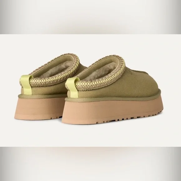 UGG Olive Suede Platform Tazz II Women's Slipper Muted Brass Size 10 New in box - Picture 5 of 11